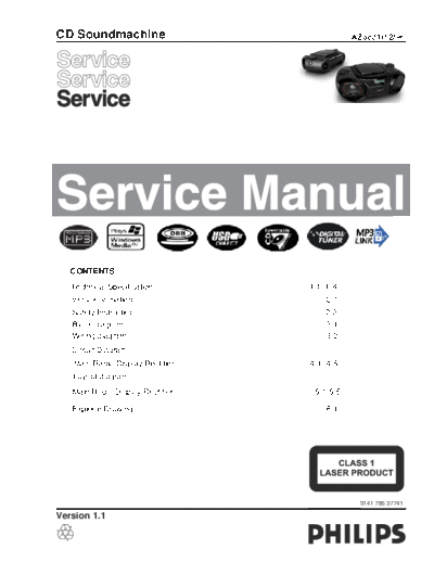 Philips hfe philips az3831 service en  Philips Audio AZ3831 hfe_philips_az3831_service_en.pdf
