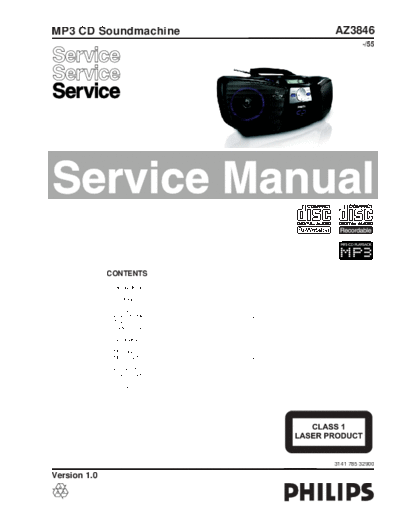 Philips hfe philips az3846 service en  Philips Audio AZ3846 hfe_philips_az3846_service_en.pdf