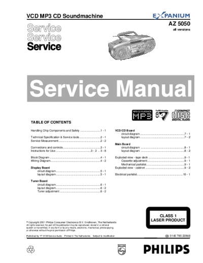 Philips service  Philips Audio AZ5050 service.pdf