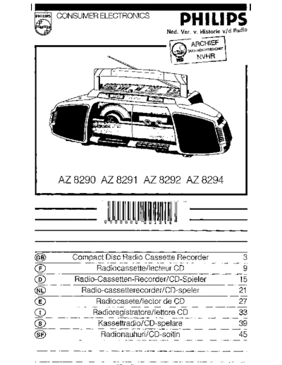 Philips philips az-8290 8291 8393 8394 cd stereo radio recorder usr sm  Philips Audio AZ8290 philips_az-8290_8291_8393_8394_cd_stereo_radio_recorder_usr_sm.pdf