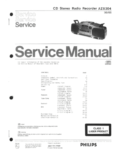 Philips az8304 sm  Philips Audio AZ8304 philips_az8304_sm.pdf