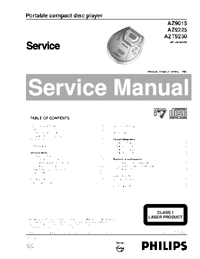 Philips service  Philips Audio AZ9015 - AZ9225 -AZ9230 service.pdf