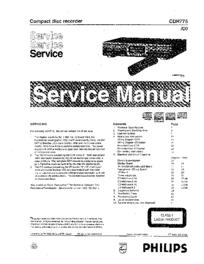 Philips philips cdr775-00 sm  Philips Audio CDR775-00 philips_cdr775-00_sm.pdf