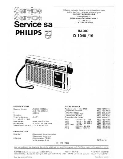 Philips d 1040  Philips Audio D1040 d 1040.pdf