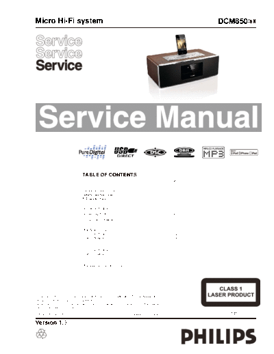 Philips service  Philips Audio DCM850 service.pdf