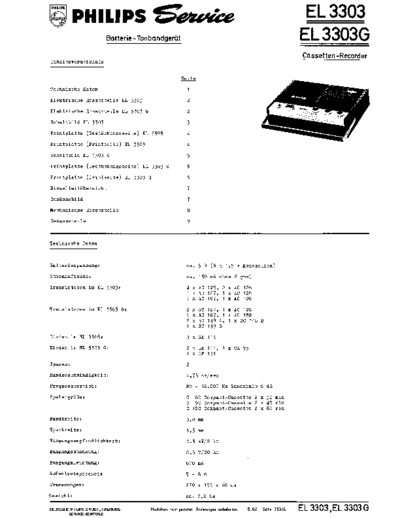 Philips philips el 3303 cassetten-recorder sm  Philips Audio EL3303 philips_el_3303_cassetten-recorder_sm.pdf