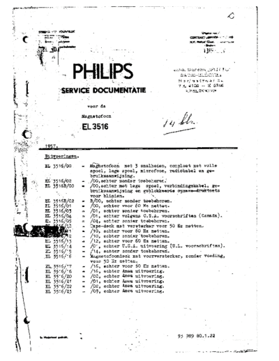 Philips Philips EL-3516 Tape Recorder nl 1957 SM  Philips Audio EL3516 Philips_EL-3516_Tape_Recorder_nl_1957_SM.pdf