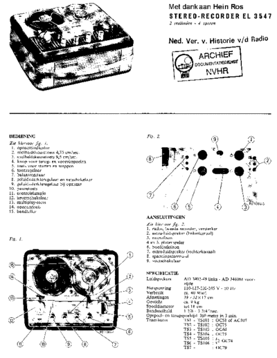 Philips el3547a-30 stereo recorder sm  Philips Audio EL3547A philips_el3547a-30_stereo_recorder_sm.pdf