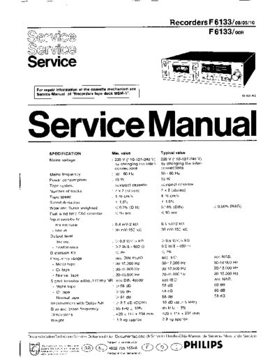 Philips hfe philips f6133 service en de fr it nl  Philips Audio F6133 hfe_philips_f6133_service_en_de_fr_it_nl.pdf