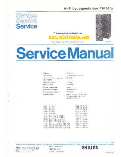Philips Service Manual F9436  Philips Audio F9434 Service_Manual_F9436.pdf