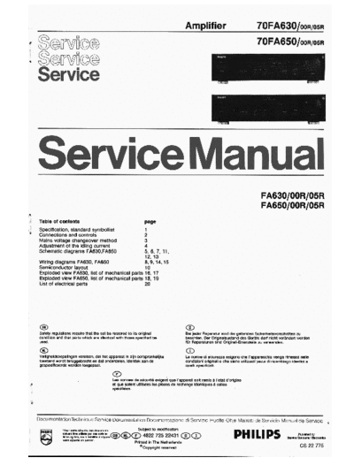 Philips hfe   fa630 650 service en de fr it nl  Philips Audio FA650 hfe_philips_fa630_650_service_en_de_fr_it_nl.pdf