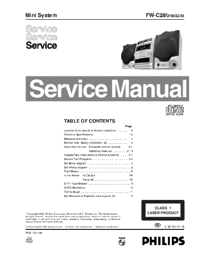Philips service  Philips Audio FW-C28 service.pdf