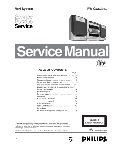 Philips service  Philips Audio FW-C220 service.pdf
