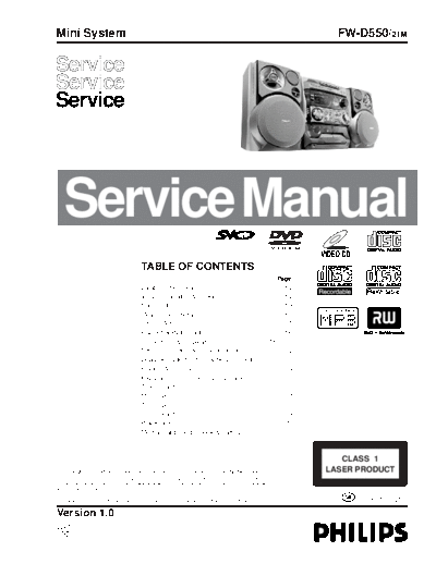 Philips service  Philips Audio FW-D550 service.pdf