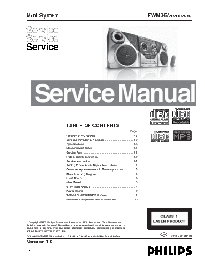 Philips FW-M35 sm v1.0 30140  Philips Audio FW-M35 FW-M35 sm v1.0 30140.pdf