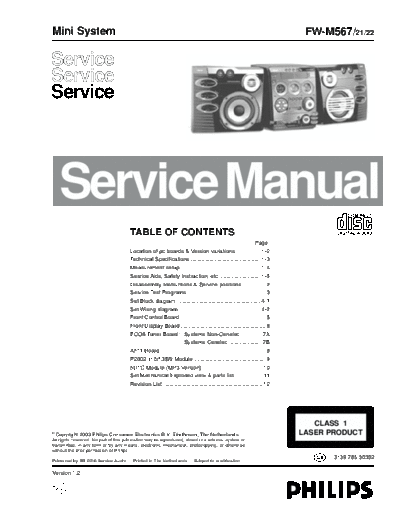 Philips service  Philips Audio FW-M567 service.pdf
