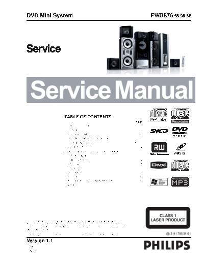 Philips philips fwd876 dvd mini system sm  Philips Audio FWD876 philips_fwd876_dvd_mini_system_sm.pdf