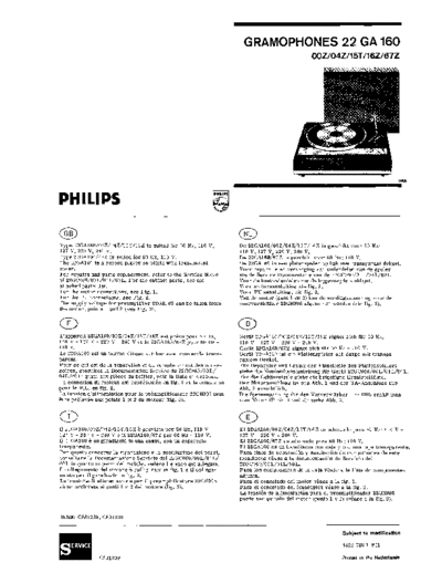 Philips ve philips ga 160 parts list en de fr es nl it  Philips Audio GA 160 ve_philips_ga_160_parts_list_en_de_fr_es_nl_it.pdf