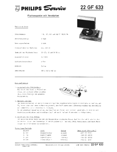 Philips ve philips gf 633 service info de  Philips Audio GF 633 ve_philips_gf_633_service_info_de.pdf