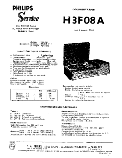 Philips h3f 08 a  Philips Audio H3F08A h3f 08 a.pdf