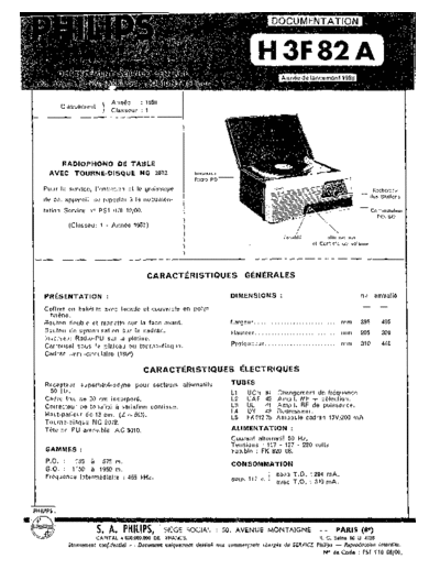 Philips h3f 82 a  Philips Audio H3F82A h3f 82 a.pdf