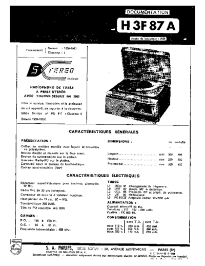 Philips h3f 87 a  Philips Audio H3F87A h3f 87 a.pdf