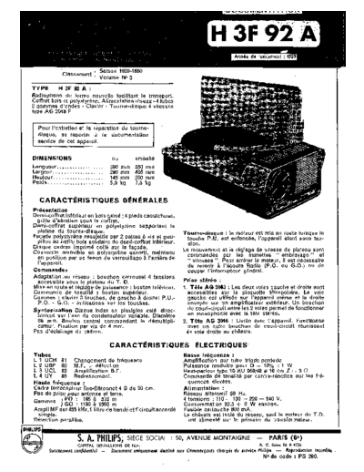Philips h3f 92 a  Philips Audio H3F92A h3f 92 a.pdf