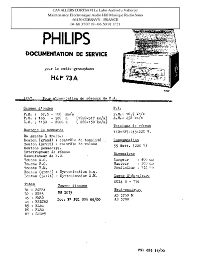 Philips h4f 73 a  Philips Audio H4F73A h4f 73 a.pdf