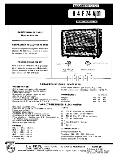 Philips h4f 74 a  Philips Audio H4F74A h4f 74 a.pdf
