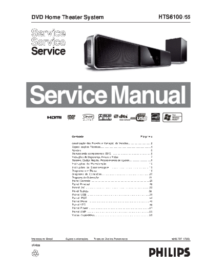 Philips hfe philips hts6100 service pt  Philips Audio HTS6100 hfe_philips_hts6100_service_pt.pdf