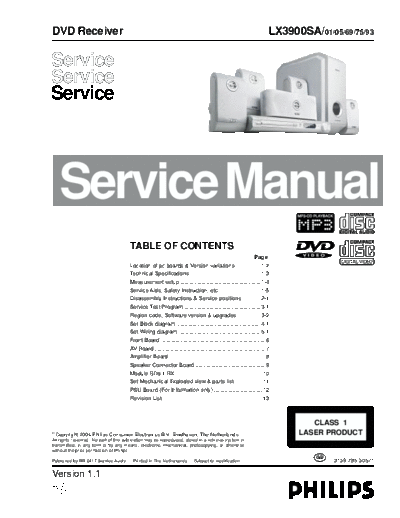 Philips service  Philips Audio LX3900SA service.pdf
