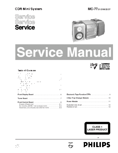 Philips hfe philips mc77 service en  Philips Audio MC-77 hfe_philips_mc77_service_en.pdf