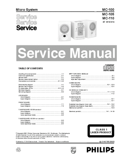 Philips service  Philips Audio MC-105 service.pdf