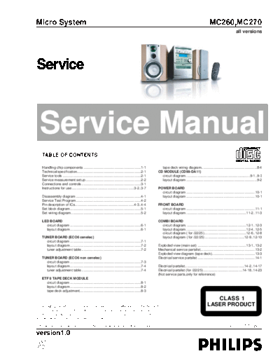 Philips MC260 ET-SB-EX-SI 1255430100  Philips Audio MC-270 MC260_ET-SB-EX-SI_1255430100.pdf