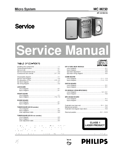 Philips service  Philips Audio MC-M250 service.pdf