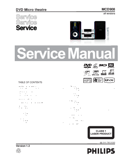 Philips hfe philips mcd908 service v1-3  Philips Audio MCD908 hfe_philips_mcd908_service_v1-3.pdf