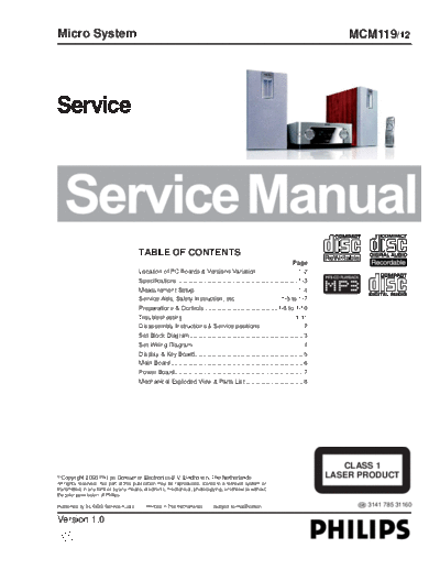 Philips service  Philips Audio MCM119 service.pdf