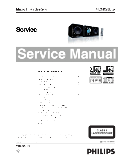 Philips service  Philips Audio MCM128B service.pdf