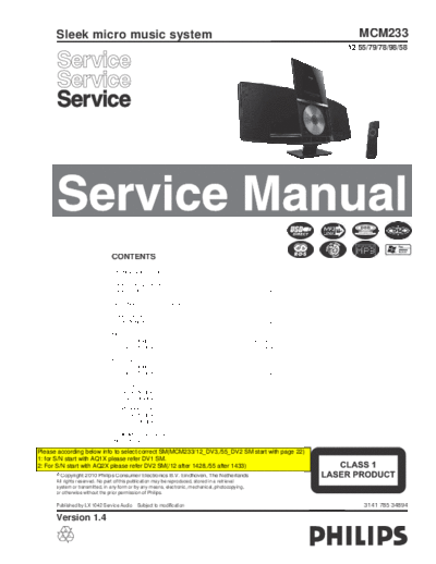 Philips service  Philips Audio MCM233 service.pdf