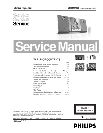 Philips service  Philips Audio MCM240 service.pdf