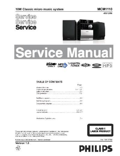 Philips service  Philips Audio MCM1110 service.pdf