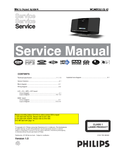 Philips service  Philips Audio MCM2050 service.pdf
