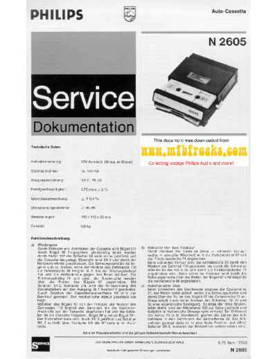 Philips Service Manual N2605  Philips Audio N2605 Service_Manual_N2605.pdf