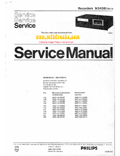Philips Service Manual N5438  Philips Audio N5438 Service_Manual_N5438.pdf