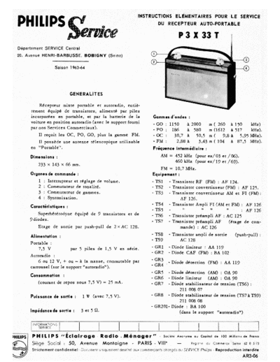 Philips p3x 33 t  Philips Audio P3X33T p3x 33 t.pdf