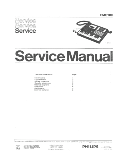 Philips PCM100 SERVICE MANUAL  Philips Audio PMC100 PCM100_SERVICE_MANUAL.pdf