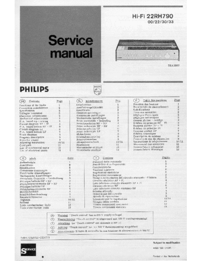 Philips hfe philips rh790 service en de fr nl it  Philips Audio RH790 hfe_philips_rh790_service_en_de_fr_nl_it.pdf