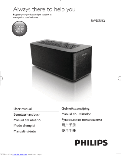 Philips rwss951200 user manual  Philips Audio RWSS9512 rwss951200_user_manual.pdf
