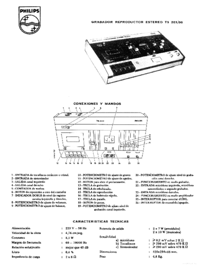 Philips T-5 203-00 Cassette recorder sm ES  Philips Audio T-5 203-00 PHILIPS_T-5_203-00_Cassette_recorder_sm_ES.pdf