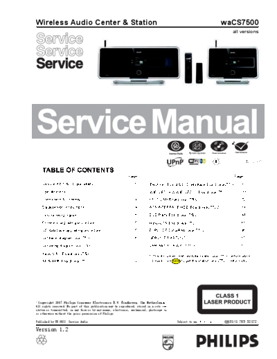 Philips WACS750005 ET-SB-EX-SI 1222767408  Philips Audio WACS7500 WACS750005_ET-SB-EX-SI_1222767408.pdf